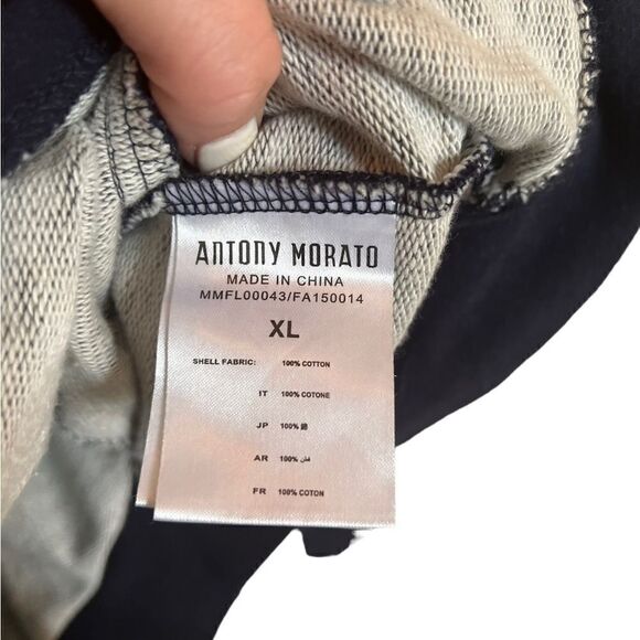 Antony Morato Front Zip Hoodie with Suspenders Gray Size XL - Picture 3 of 5
